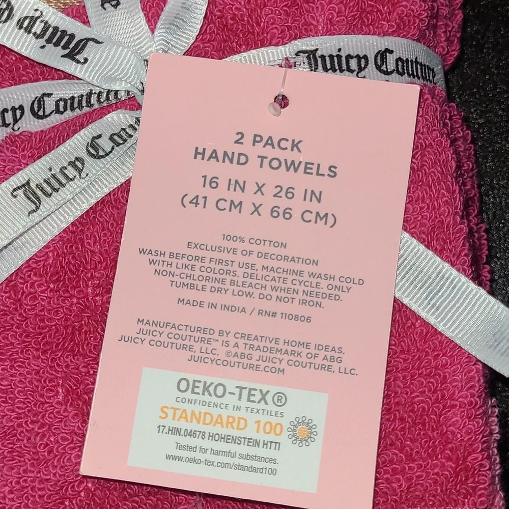 NWT Juicy Couture Pink & Gold Towel Set